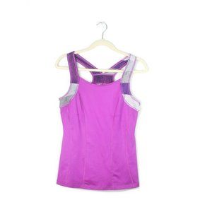 Reebok Purple and Gray Dry Play Racerback Tank Top size L
